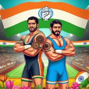 హర్యానాలో మార్పు కోసం కాంగ్రెస్‌లో చేరిన "రెజ్లర్లు వినేష్ ఫోగట్ మరియు బజరంగ్ పునియా"..